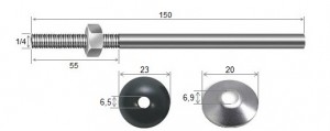 Haste Telha + Porca + Arruelas 1/4 x 150 R55 Galv Fogo- 10 peas